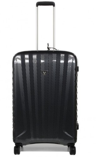 Средний элитный чемодан из поликарбоната и кожи 71 л Roncato Uno Zip Delux Limited Edition, карбон Средний элитный чемодан из поликарбоната и кожи 71 л Roncato Uno Zip Delux Limited Edition, карбон