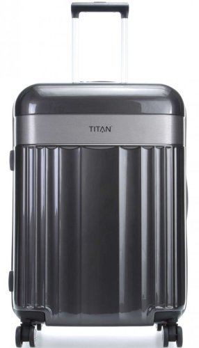 Средний пластиковый чемодан 69 л Titan Spotlight Flash, антрацит