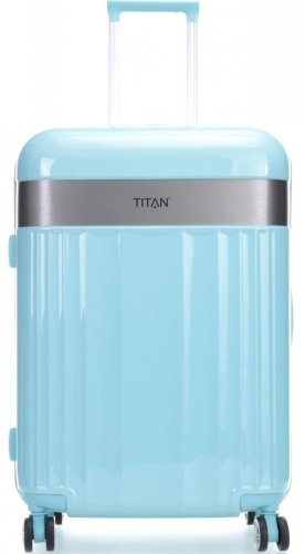 Середня пластикова валіза 69 л Titan Spotlight Flash, блакитна