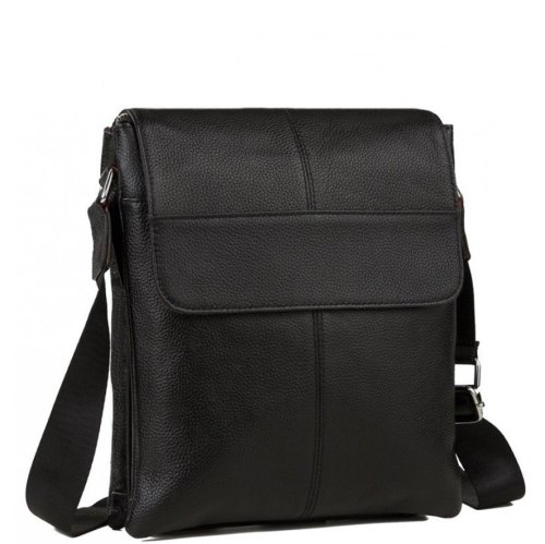 Сумка через плече чоловіча шкіряна Tiding Bag Чорна Сумка через плече чоловіча шкіряна Tiding Bag Чорна