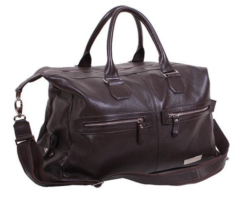 Сумка дорожная кожаная Vip Collection 1604-F Brown Flotar Коричневая
