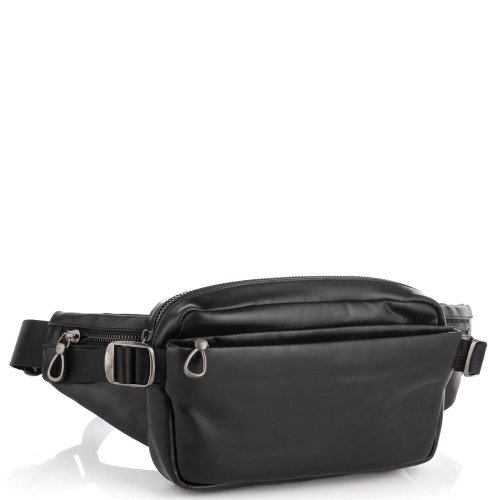 Сумка на пояс із натуральної шкіри Tiding Bag Чорна Сумка на пояс із натуральної шкіри Tiding Bag Чорна