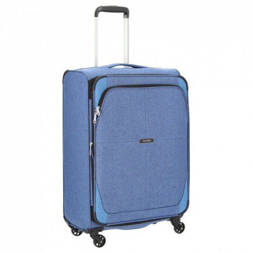 Travelite Nida Blue 70/80 л валіза з поліестеру на 4 колесах синя Travelite Nida Blue 70/80 л валіза з поліестеру на 4 колесах синя