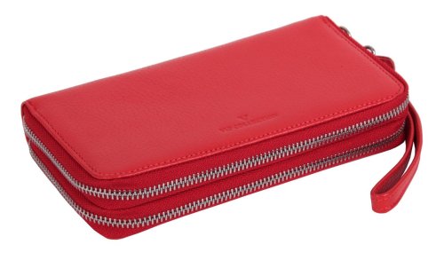Женский  клатч-кошелек кожаный Vip Collection 1501-F Красный