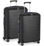 Комплект чемоданов из полипропилена 80/118 л Roncato Box, черный с синим