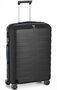 Комплект 4-х колесных чемоданов из полипропилена Roncato Box, черный с синим
