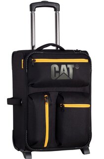 Малый 2-х колесный чемодан 39 л CAT Cube, черный с желтым