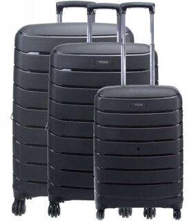 Комплект чемоданов на 4-х колесах Titan Limit, черный