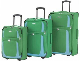 Комплект чемоданов на 2-х колесах Travelite Paklite Rocco, зеленый