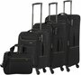 Комплект 4-х колесных чемоданов и сумки для ноутбука Travelite Solaris, черный