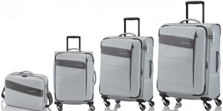 Комплект 4-х колесных чемоданов и сумки для ноутбука Travelite Kite, серый