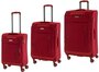 Комплект тканевых чемоданов на 4-х колесах March Rolling, красный
