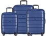 Комплект чемоданов из полипропилена Puccini Madagascar, темно-синий
