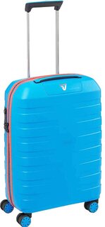 Малый чемодан из гибкого полипропилена 41 л Roncato Box 2.0, голубой/оранжевый