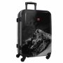Большой чемодан Swissbrand Verbier из поликарбоната с принтом Горы на 99 л весом 4,4 кг Черный 