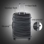 IT Luggage TIDAL 84/105 л чемодан из ABS пластика на 4 колесах серый