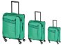 Комплект валіз Travelite Kite з тканини на 4-х колесах Зелений