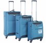 Комплект тканевых 4-х колесных чемоданов (S/M/XL) March Flybird, голубой
