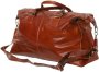 Шкіряна дорожня сумка 25 л Vip Collection 1604 Cognac Dixy