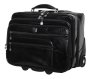 Кожаная дорожная сумка на 2-х колесах 36 л Vip Collection 47865 Black