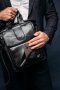 Чоловіча шкіряна сумка через плече Tiding Bag Чорна