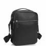 Чоловіча сумка через плече із натуральної шкіри Tiding Bag Чорна