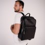 Мужской кожаный рюкзак для ноутбука на два отдела Tiding Bag Черный