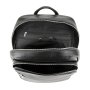 Мужской кожаный рюкзак на два отдела TIDING BAG Черный