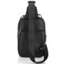 Мужской кожаный слинг на одно плечо Tiding Bag Черный