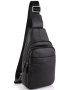 Мужской кожаный слинг на плечо Tiding Bag Черный