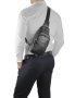 Мужской кожаный слинг на плечо Tiding Bag Черный