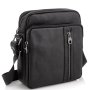 Мужской мессенджер через плечо кожаный Tiding Bag Черный