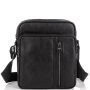 Мужской мессенджер через плечо кожаный Tiding Bag Черный