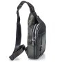 Мужской слинг Tiding Bag из гладкой кожи Черный