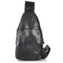 Мужской слинг Tiding Bag из гладкой кожи Черный
