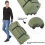 Складная сумка на колесах TravelZ Wheelbag на 100 л Зеленая