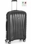 Средний элитный чемодан из поликарбоната и кожи 71 л Roncato Uno Zip Delux Limited Edition, карбон