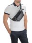 Сумка бананка на пояс, на плечо из натуральной кожи Tiding Bag Черная
