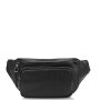 Сумка бананка на пояс, на плечо из натуральной кожи Tiding Bag Черная