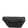 Сумка бананка на пояс, на плечо из натуральной кожи Tiding Bag Черная