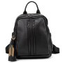 Женский кожаный рюкзак на два отдела Olivia Leather Черный