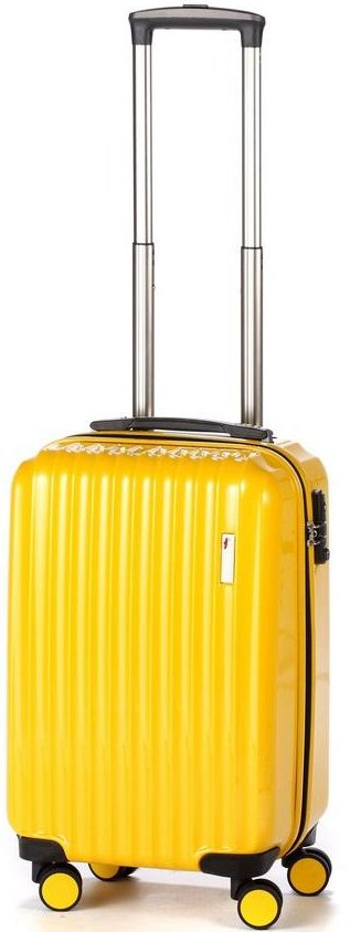 Малый пластиковый колесный чемодан Sumdex, 35 л. желтый