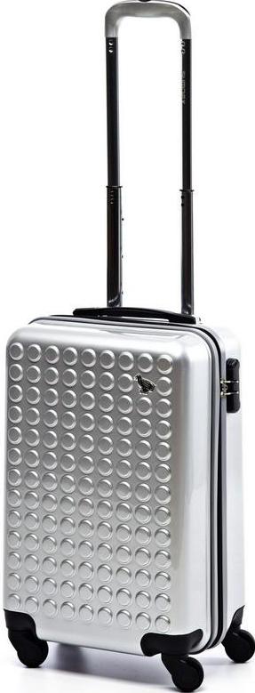 Маленький пластиковый чемодан на колесах Sumdex DOV DOT II, 35 л. серебристый