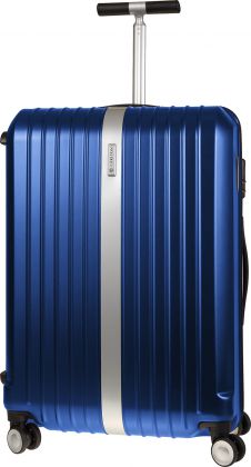 Средний дорожный чемодан из поликарбоната 4-х колесный 68 л. CARLTON Stark темно-синий