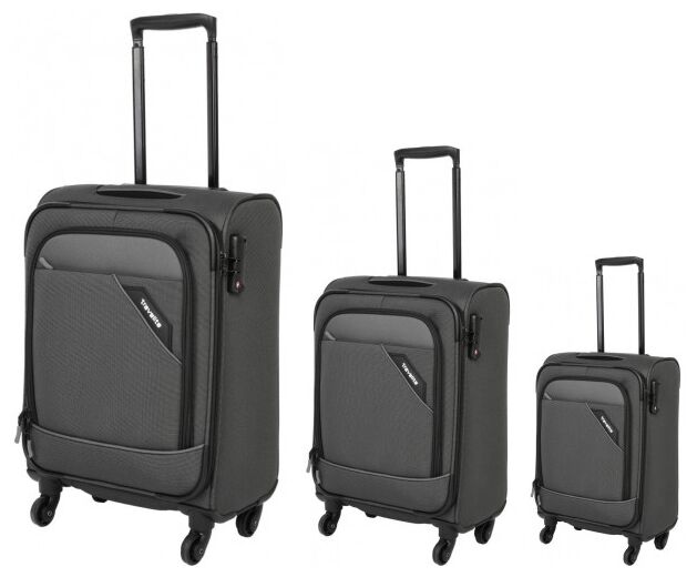 Комплект чемоданов Travelite Derby с расширительной молнией из ткани Серый