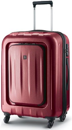 Средний дорожный пластиковый чемодан 4-х колесный 69 л. CARLTON Zakken красный