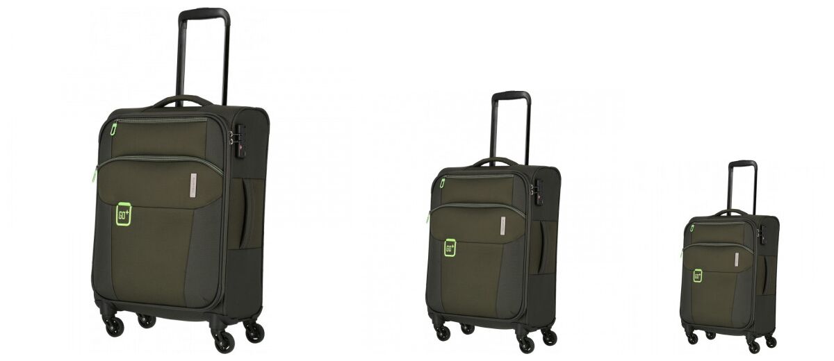Комплект валіз з тканини Travelite GO на 4-х колесах Зелений