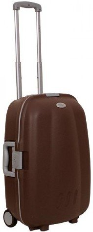 Малый дорожный чемодан из пластика 2-х колесный 53 л. Verus Casablanca 22 Dark Coffee коричневый