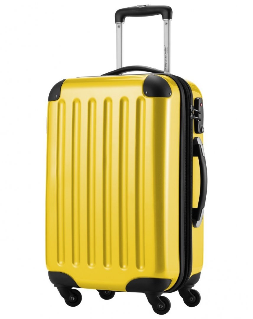 Малый 4-х колесный чемодан из поликарбоната 38/42 л HAUPTSTADTKOFFER, желтый