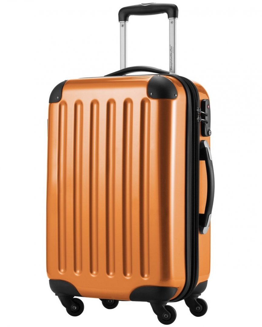 Малый 4-х колесный чемодан из поликарбоната 38/42 л HAUPTSTADTKOFFER, оранжевый